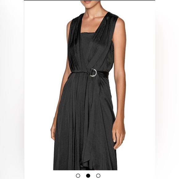 Stunning asymmetric black Cue dress size 12 - Picture 3 of 4